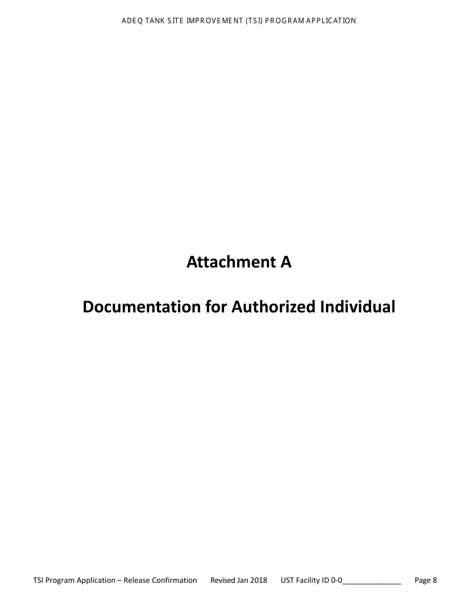 Application for Ust Release Confirmation - Tank Site Improvement (Tsi) Program - Arizona, Page 9