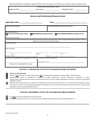 Form ADR202 &quot;Application for Business/Vendor License&quot; - Arizona