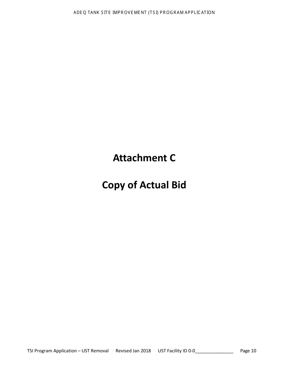 Application for Ust Permanent Closure - Tank Site Improvement (Tsi) Program - Arizona, Page 11