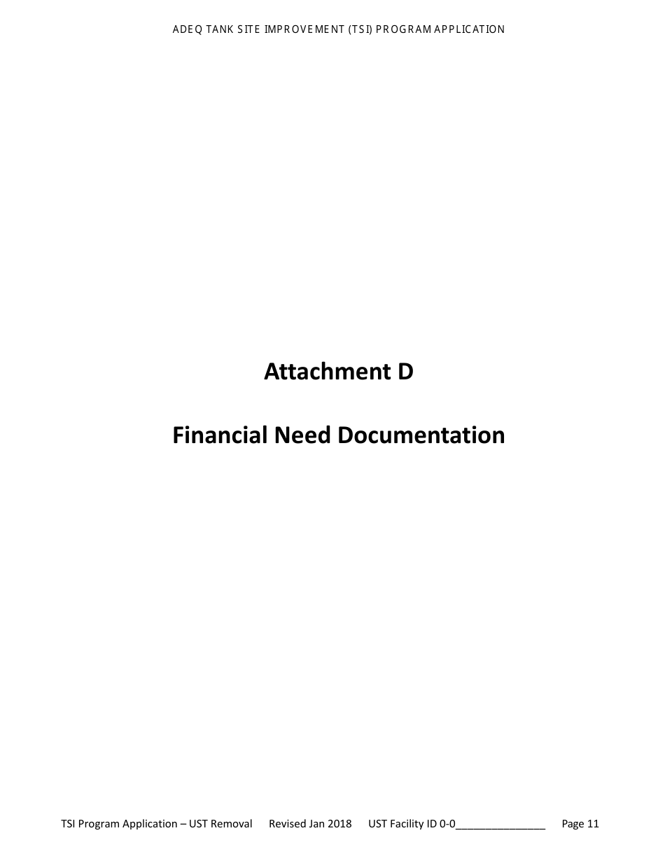 Application for Ust Permanent Closure - Tank Site Improvement (Tsi) Program - Arizona, Page 12