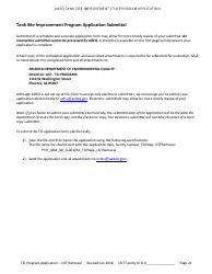 Application for Ust Permanent Closure - Tank Site Improvement (Tsi) Program - Arizona, Page 22