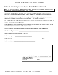 Application for Ust Permanent Closure - Tank Site Improvement (Tsi) Program - Arizona, Page 8
