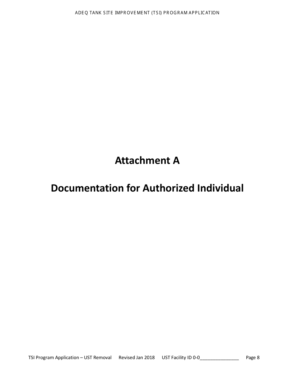 Application for Ust Permanent Closure - Tank Site Improvement (Tsi) Program - Arizona, Page 9