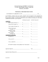 Financial Information Form - Arizona, Page 2