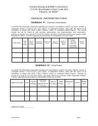 Financial Information Form - Arizona, Page 5