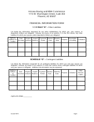 Financial Information Form - Arizona, Page 9