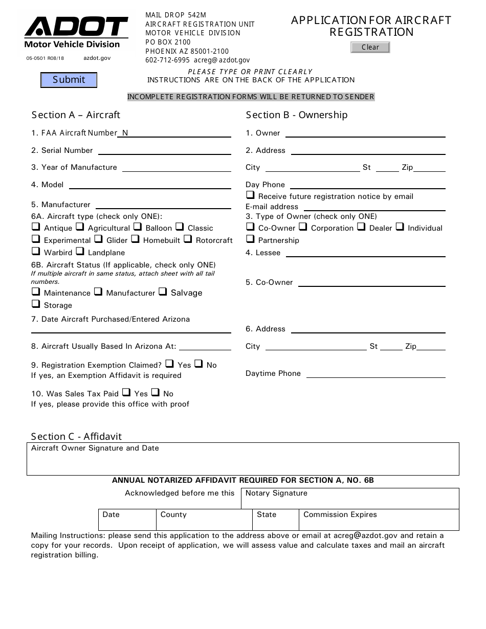 Form 05 0501 Fill Out Sign Online And Download Fillable Pdf Arizona Templateroller 8383