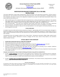 Form INV-800 Investigation Request/Complaint - Arizona