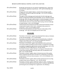 Broker Supervision and Control Audit Declaration Form - Arizona, Page 3