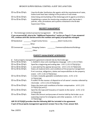 Broker Supervision and Control Audit Declaration Form - Arizona, Page 6