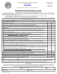 Document preview: Form LI-214/244 Disciplinary Actions Disclosure - Arizona