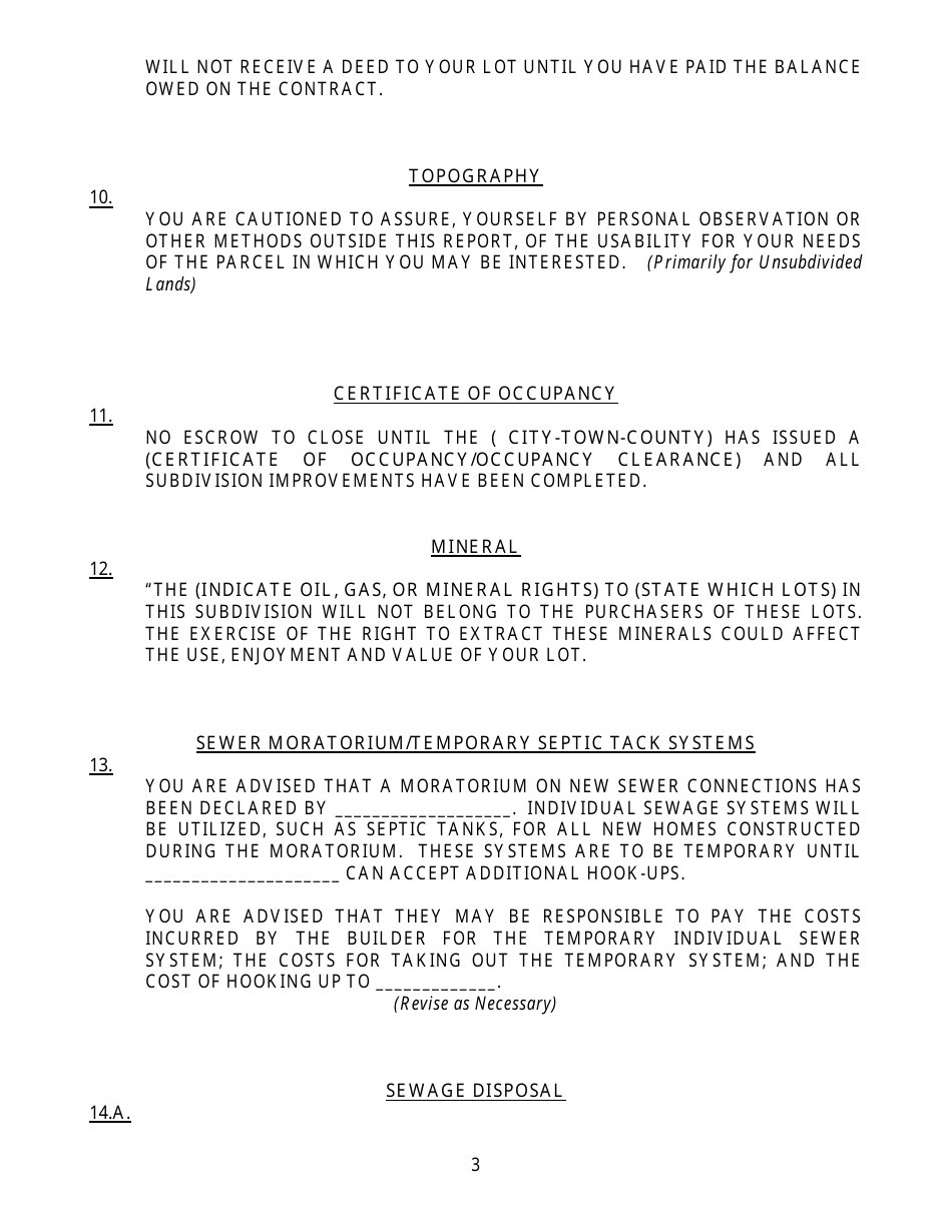 Disclosure Report (Public Report) Statements - Arizona, Page 3