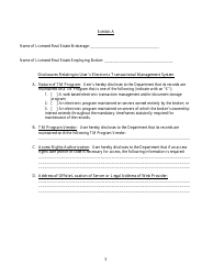 User Agreement Granting Department of Real Estate Access to User&#039;s Electronic Management System - Arizona, Page 5