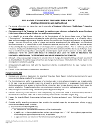 Instructions for Form Y Application for Amended Timeshare Public Report - Arizona