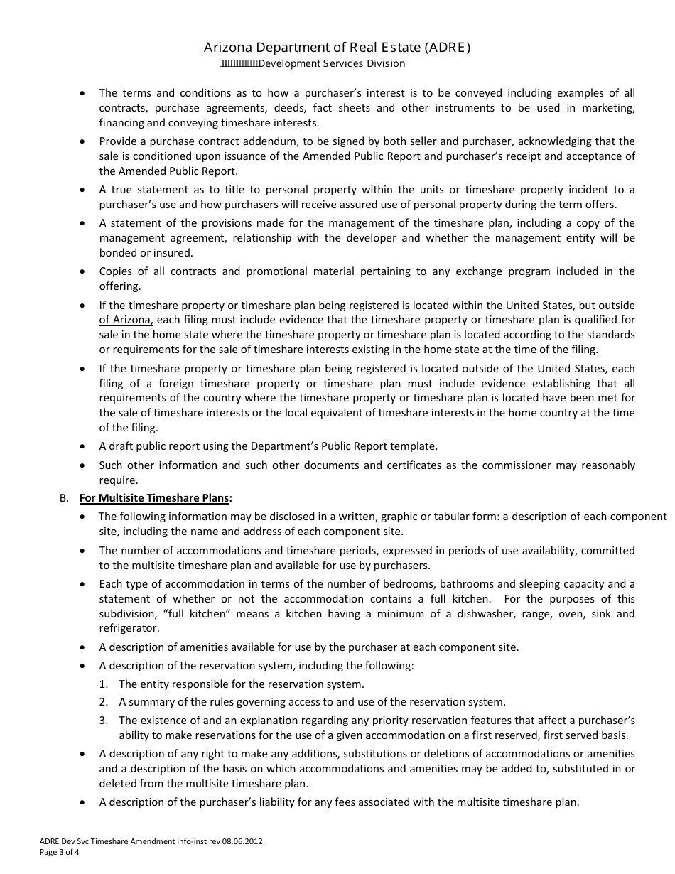 Download Instructions for Form Y Application for Amended Timeshare ...