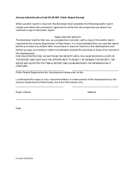 Document preview: Public Report Receipt Form - Arizona