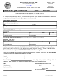 Form G Notice of Intent to Accept Lot Reservations - Arizona, Page 2
