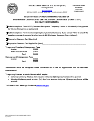 Document preview: Instructions for Form LI-227 Cemetery Salesperson Temporary License or Membership Campground Certificate of Convenience - Arizona