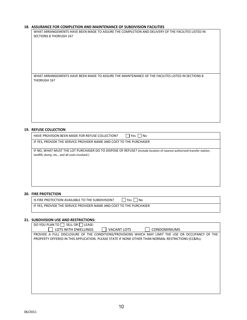 Sonora, Mexico Application for Arizona Subdivision Public Report Form - Arizona, Page 10