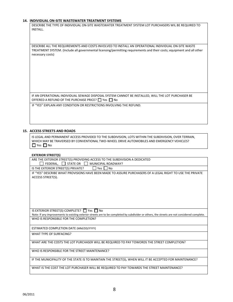 Sonora, Mexico Application for Arizona Subdivision Public Report Form - Arizona, Page 8