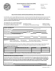Document preview: Form ED-100 Real Estate School Certification Approval Application - Arizona