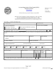 Form ED-107-IDW Instructor Training Course Approval Application - Arizona, Page 3