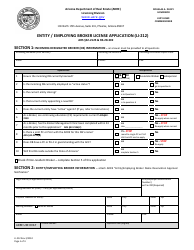 Document preview: Form LI-212 Entity / Employing Broker License Application - Arizona