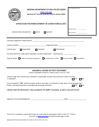 Form LI-207 Application for Reinstatement of License Form - Arizona, Page 2