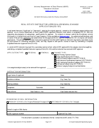 Form ED-101 Real Estate Instructor Approval/Renewal/Change Application - Arizona