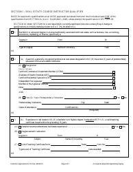 Form ED-101 Real Estate Instructor Approval/Renewal/Change Application - Arizona, Page 2