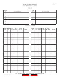 Form ADOR71-1009 Bingo Verification Record - Arizona, Page 2