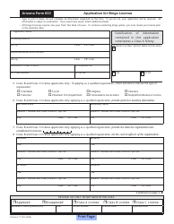 Arizona Form 833 (ADOR10334) Application for Bingo License - Arizona