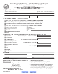 Form ADOR10523 Tax Clearance Application - Arizona, Page 2