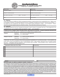 Form ADOR10834 Statement of Exemptions - Arizona
