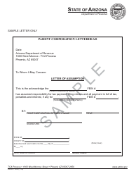 Form ADOR11206 Letter of Assumption - Sample - Arizona, Page 2