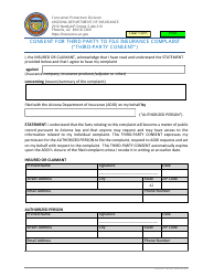 Document preview: Form C-TPC Consent for Third Party to File Insurance Complaint ( third-Party Consent ) - Arizona