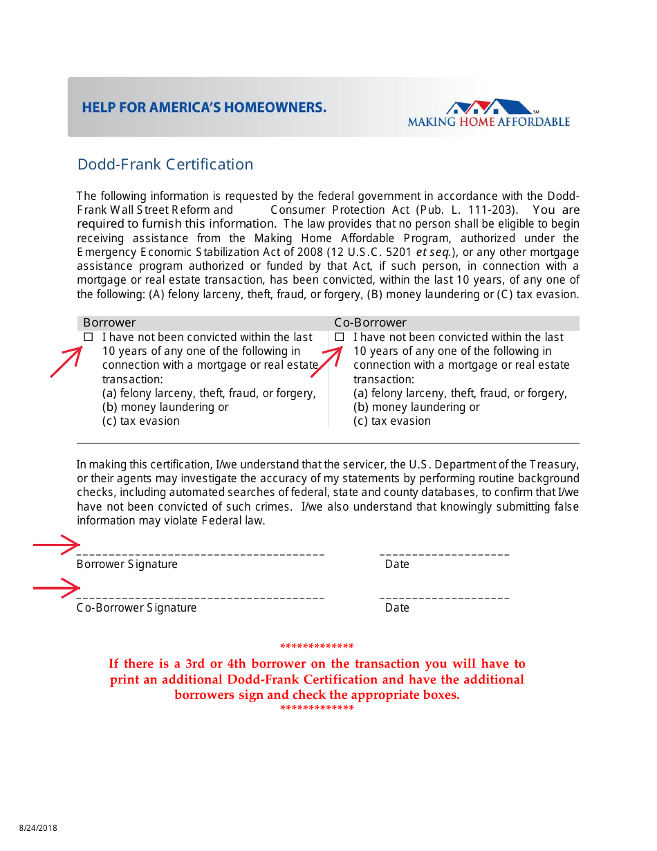 Arizona Declaration of Eligibility P2p Down Payment Assistance Fill