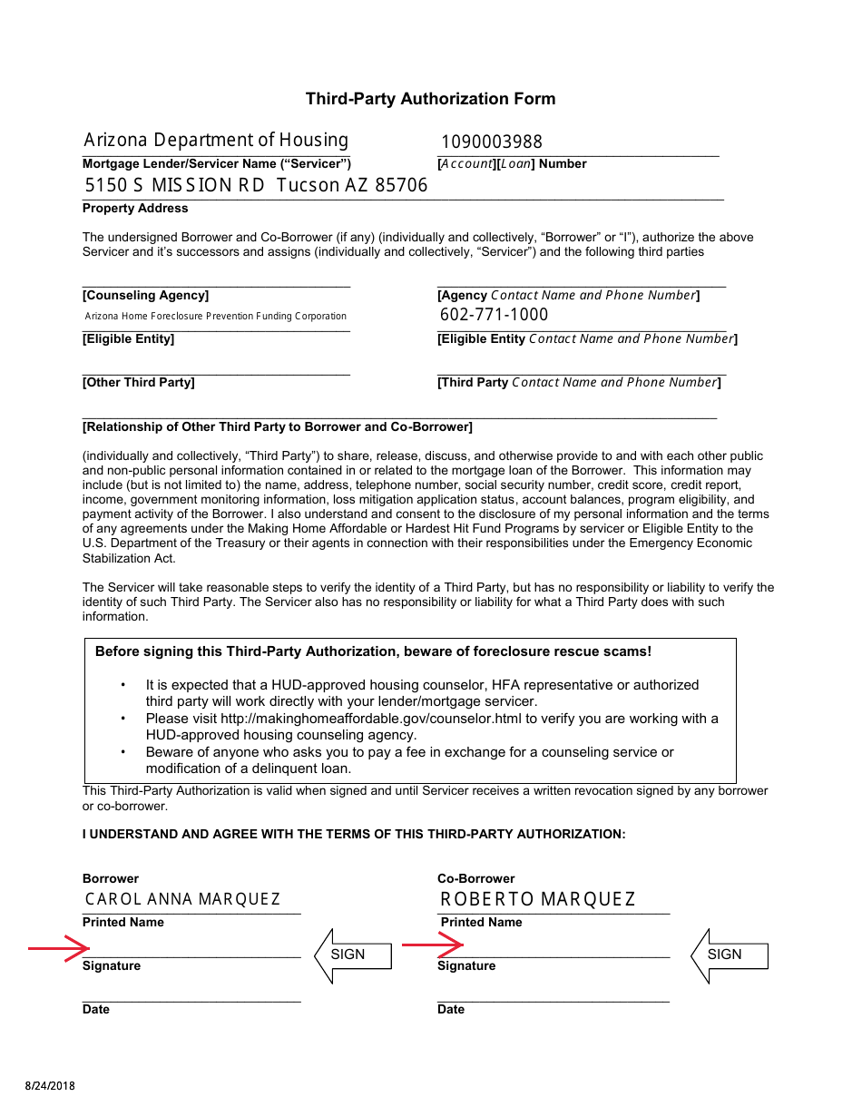 Sample Declaration of Eligibility - P2p Down Payment Assistance - Arizona, Page 5