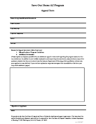 Appeal Form - Save Our Home Az Program - Arizona, Page 4