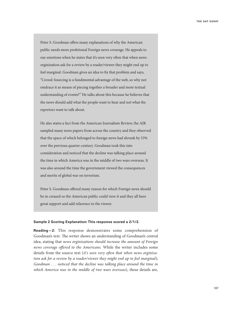 Official Sat Study Guide: Chapter 17 - About the Sat Essay - the College Board, Page 15