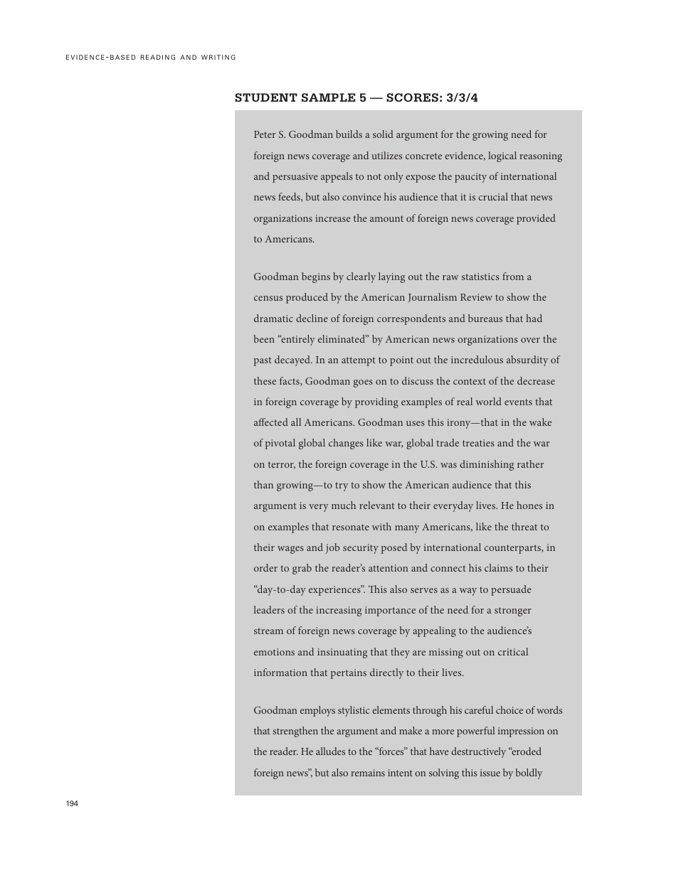 Official Sat Study Guide: Chapter 17 - About the Sat Essay - the College Board, Page 22