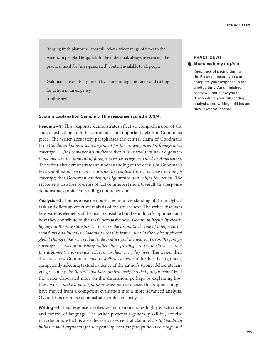 Official Sat Study Guide: Chapter 17 - About the Sat Essay - the College Board, Page 23
