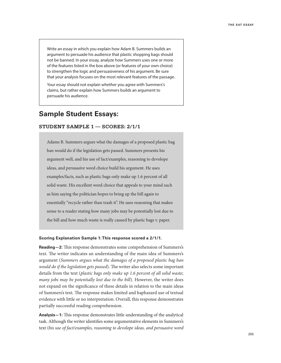 Official Sat Study Guide: Chapter 17 - About the Sat Essay - the College Board, Page 33
