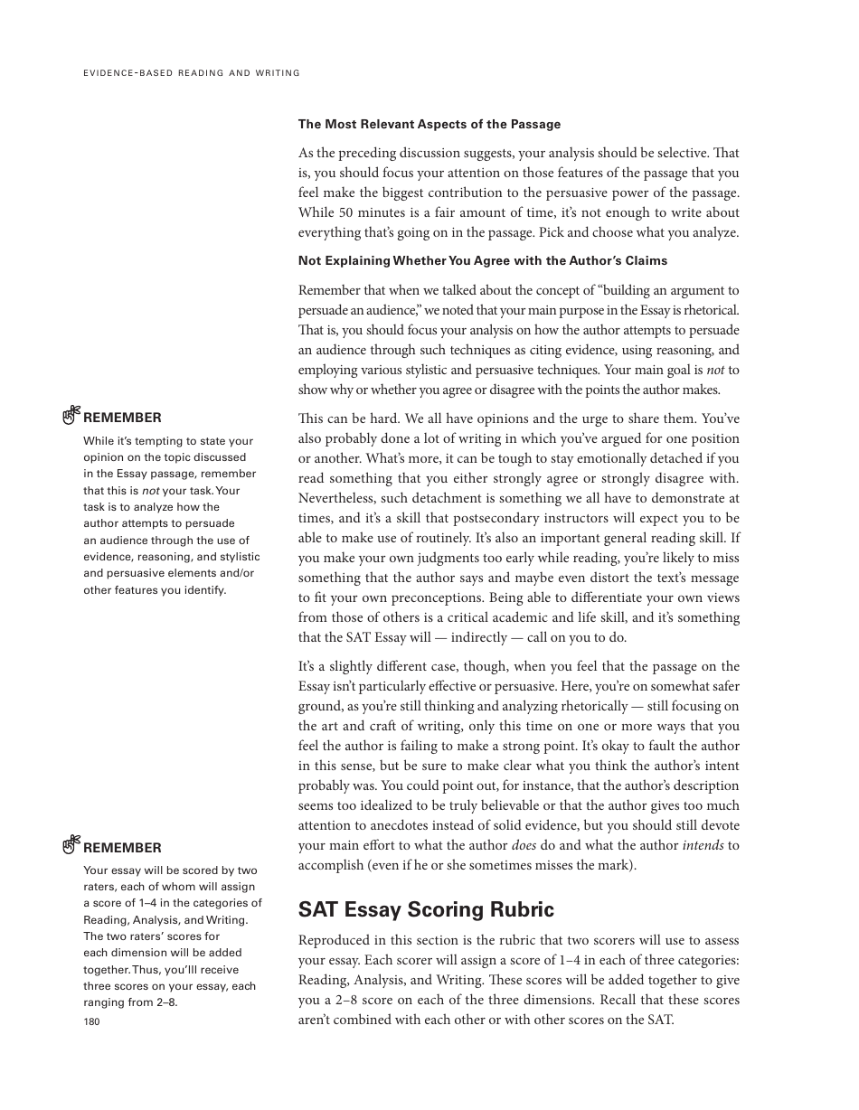Official Sat Study Guide: Chapter 17 - About the Sat Essay - the College Board, Page 8