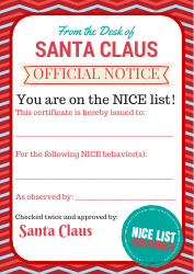 Santa&#039;s Nice List Certificate Template, Page 2