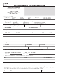 Form BWA Idaho Beer and Wine Tax Permit Application - Idaho