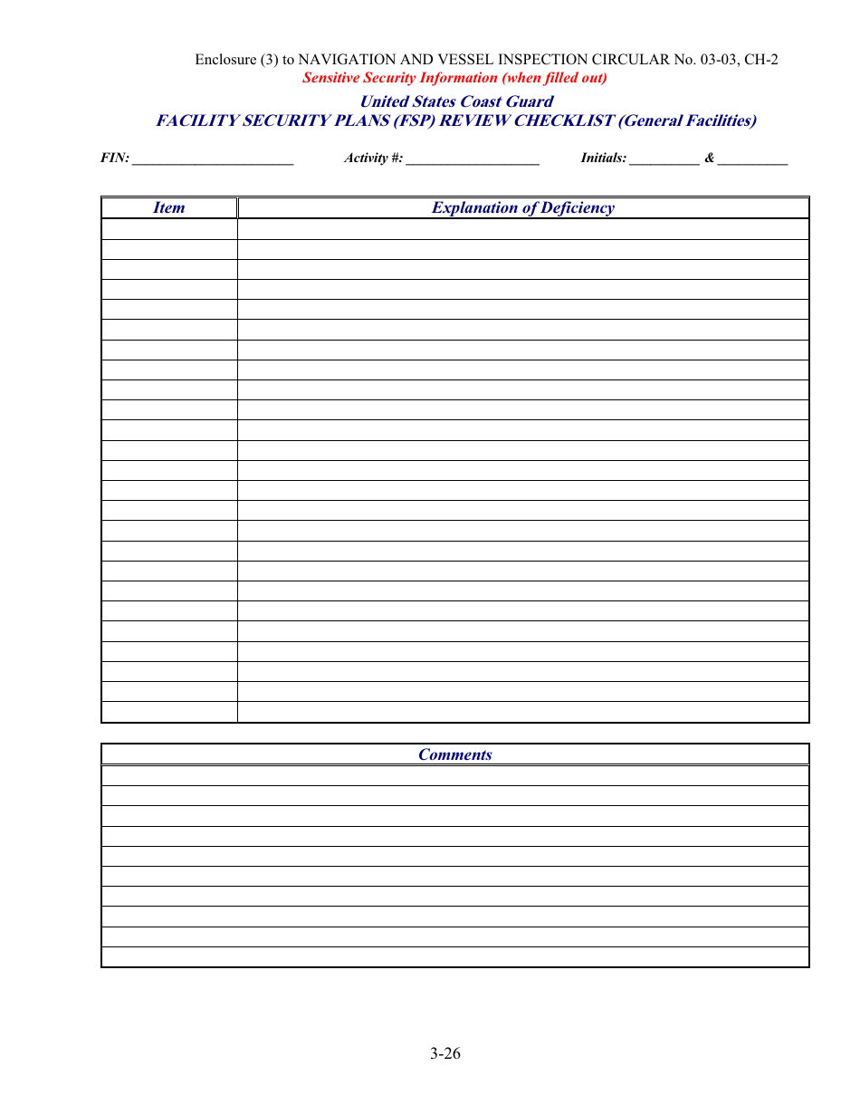 Facility Security Plan (Fsp) Review Checklist Fill Out, Sign Online