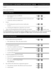 Document preview: On-Site Monitoring Form - Affirmatively Furthering Fair Housing (Affh) - Arizona
