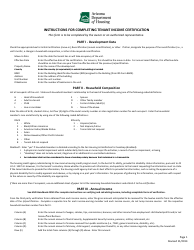 Document preview: Instructions for Completing Tenant Income Certification - Arizona