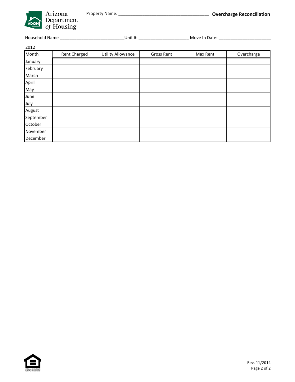 Overcharge Reconciliation - Arizona, Page 2